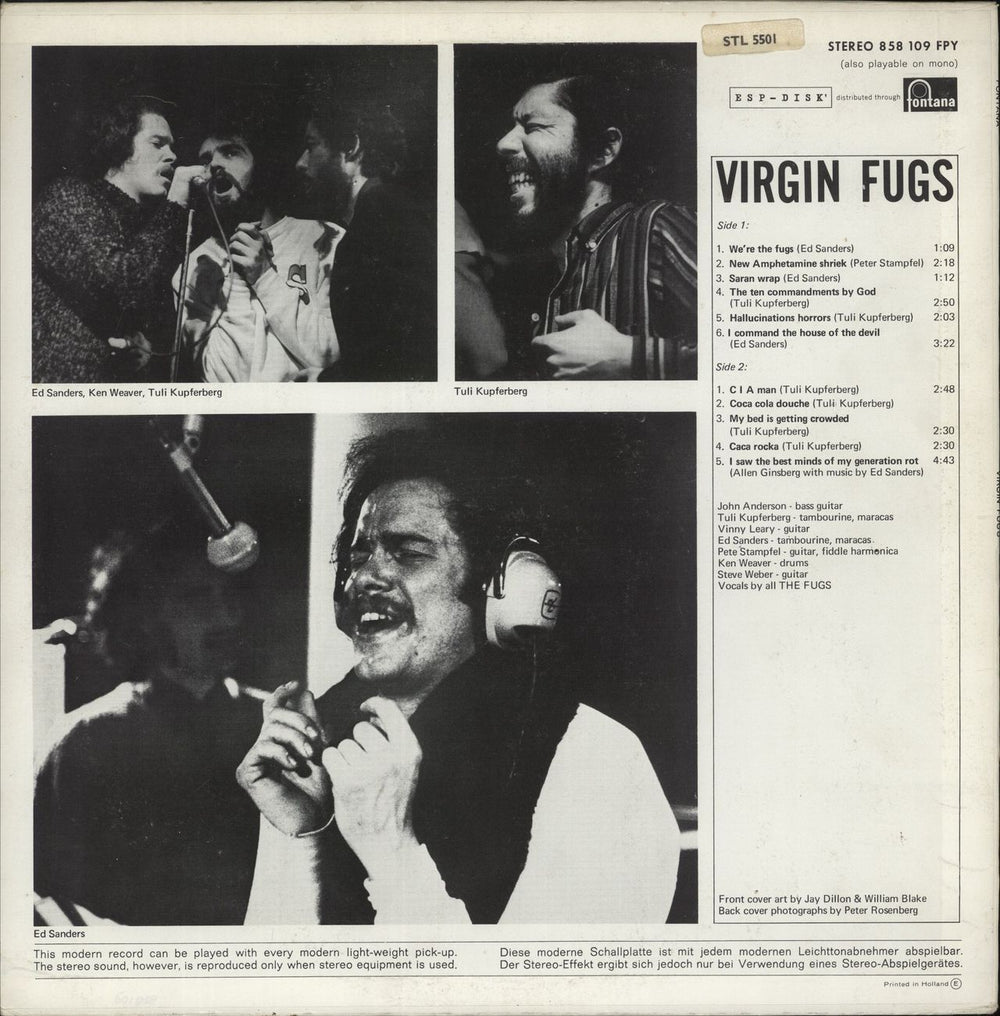 The Fugs Virgin Fugs US vinyl LP album (LP record)