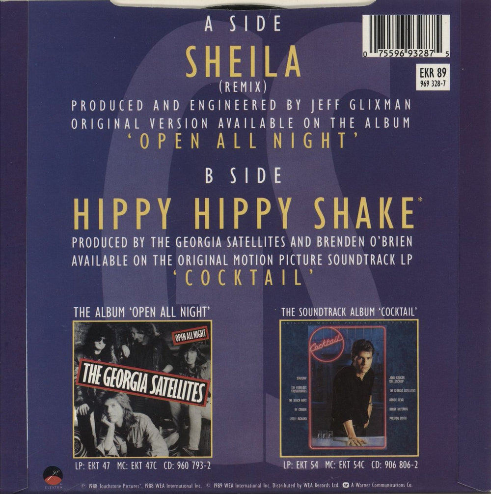 The Georgia Satellites Sheila - Remix UK 7" vinyl single (7 inch record / 45) 075596932875