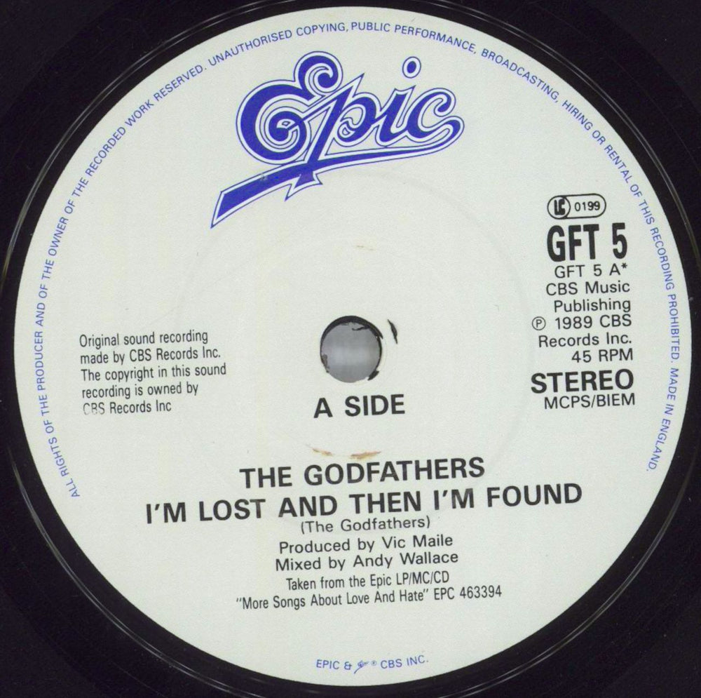 The Godfathers I'm Lost And Then I'm Found UK 7" vinyl single (7 inch record / 45) GDF07IM828929