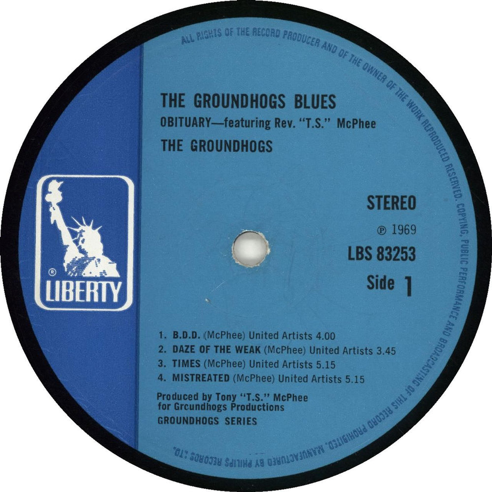 The Groundhogs Blues Obituary - 1st UK vinyl LP album (LP record)