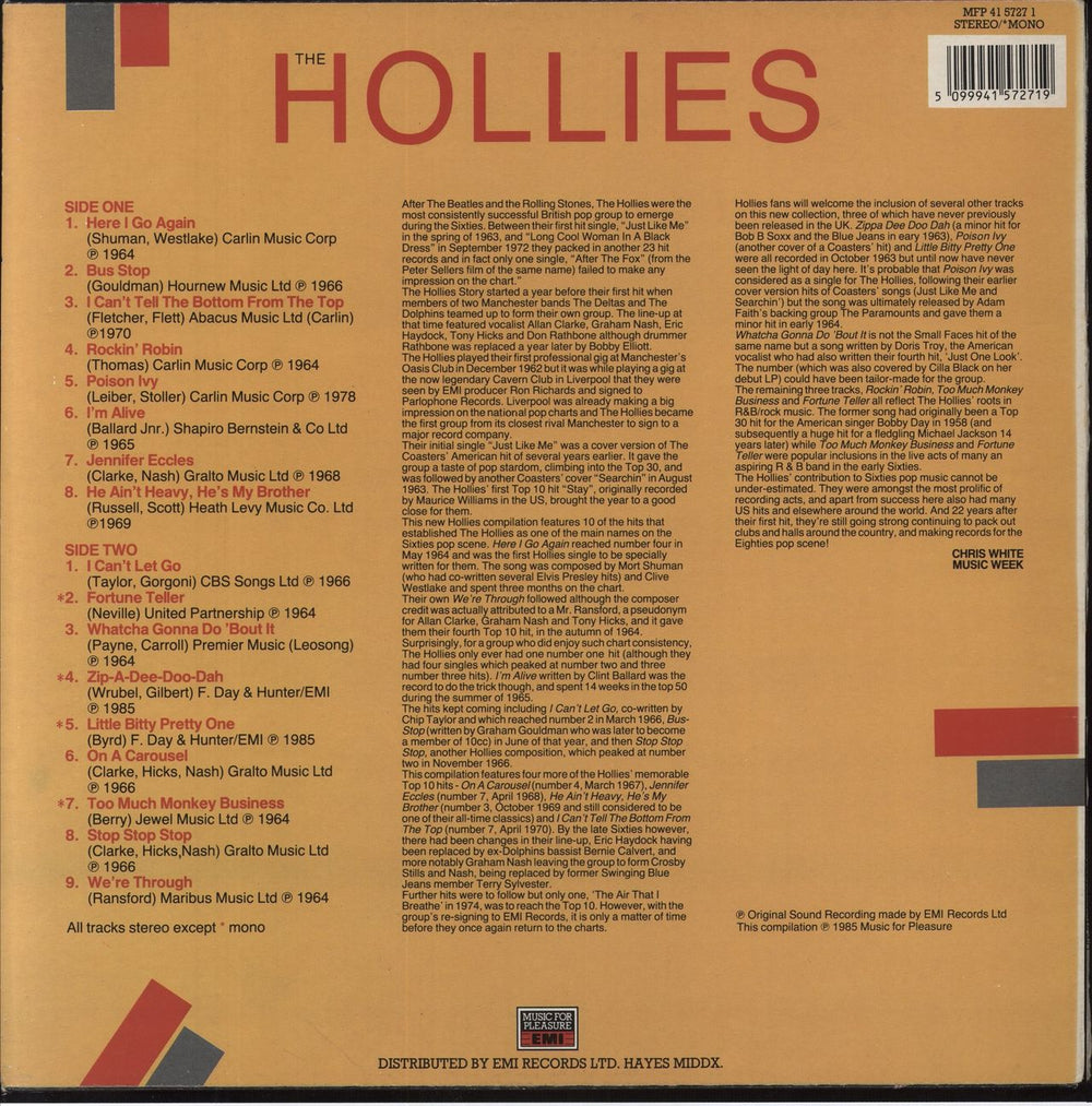 The Hollies The Hollies UK vinyl LP album (LP record) 5099941572719