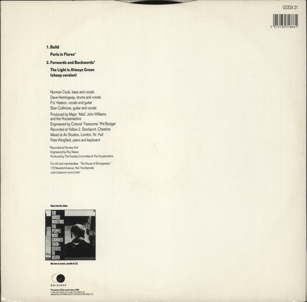 The Housemartins Build UK 12" vinyl single (12 inch record / Maxi-single) 5013136318661
