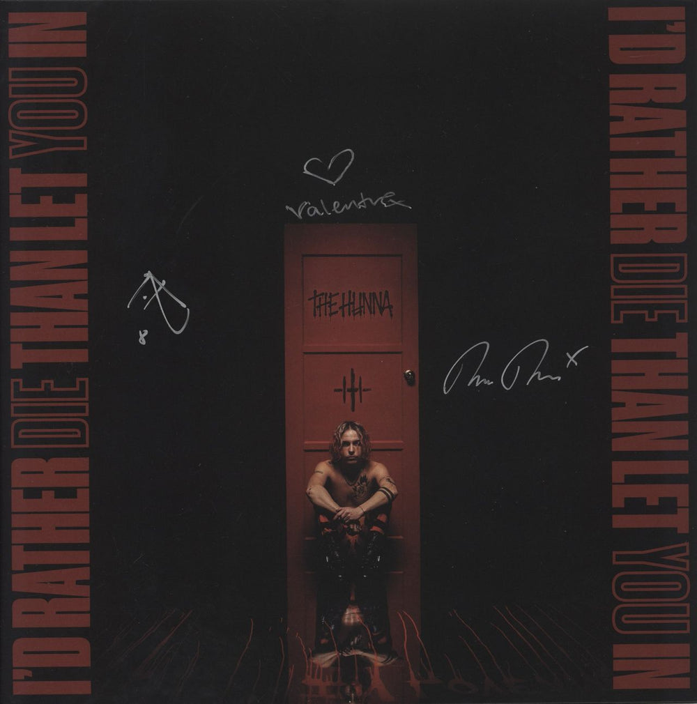 The Hunna I'd Rather Die Than Let You In - Red Transparent & Black Splatter Vinyl - Autographed UK vinyl LP album (LP record) LMWR002LPA