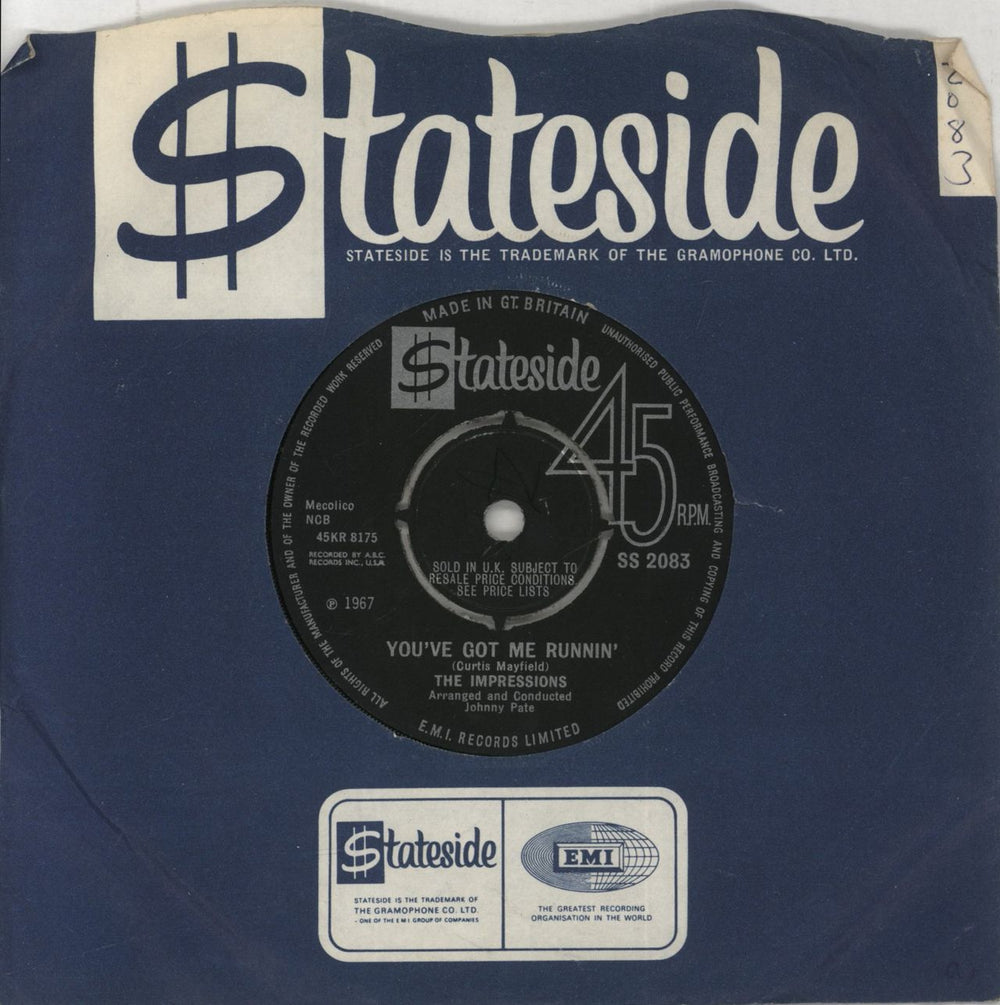 The Impressions You've Got Me Runnin' UK 7" vinyl single (7 inch record / 45) SS2083