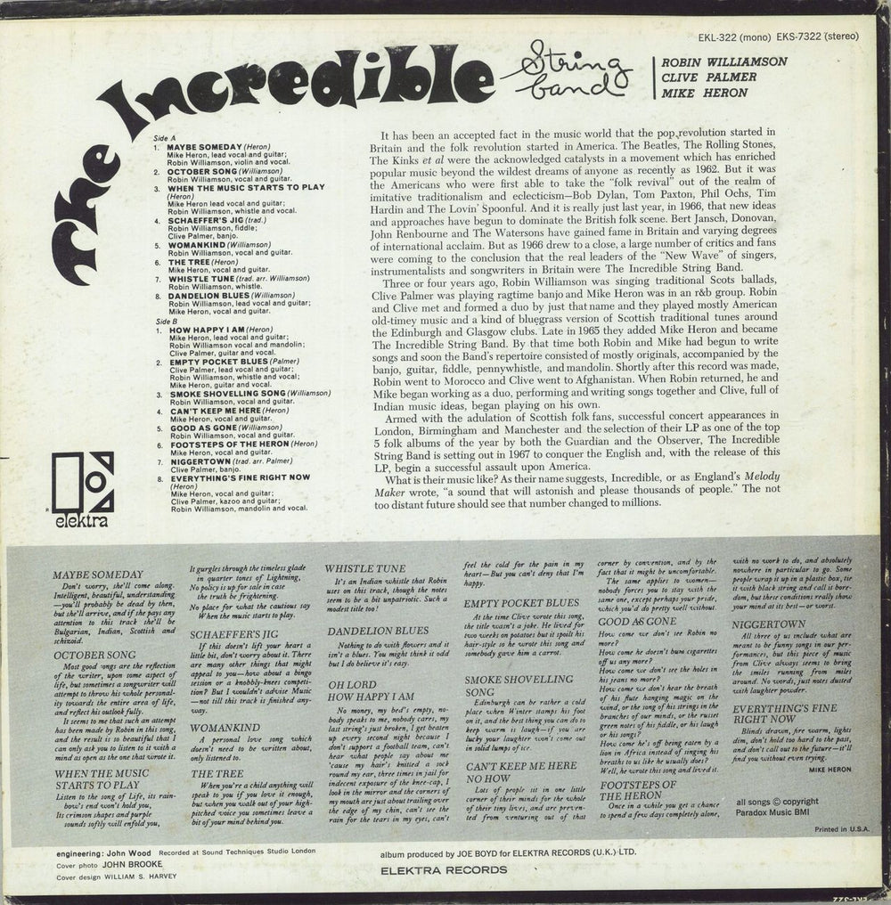 The Incredible String Band The Incredible String Band - 2nd US vinyl LP album (LP record)