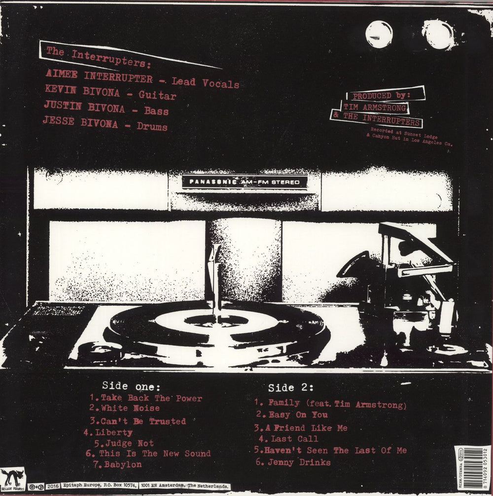 The Interrupters The Interrupters - White With Black Splatter Vinyl - RSD16 UK vinyl LP album (LP record) 8714092053012