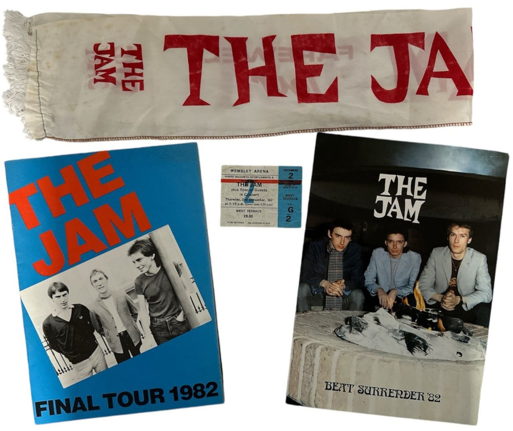 The Jam Beat Surrender '82 + Unofficial Programme, Scarf & Ticket Stub UK tour programme TOUR PROGRAMME