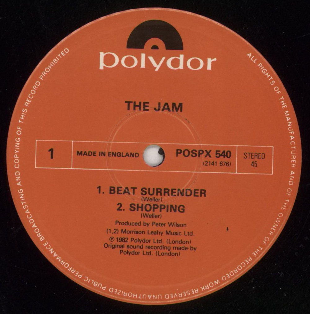 The Jam Beat Surrender UK 12" vinyl single (12 inch record / Maxi-single) JAM12BE54901