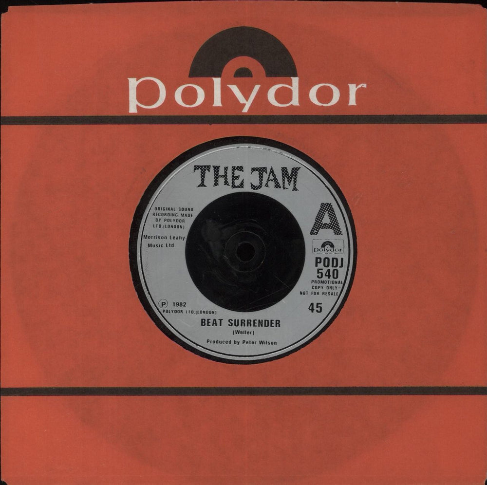 The Jam Beat Surrender UK Promo 7" vinyl single (7 inch record / 45) PODJ540