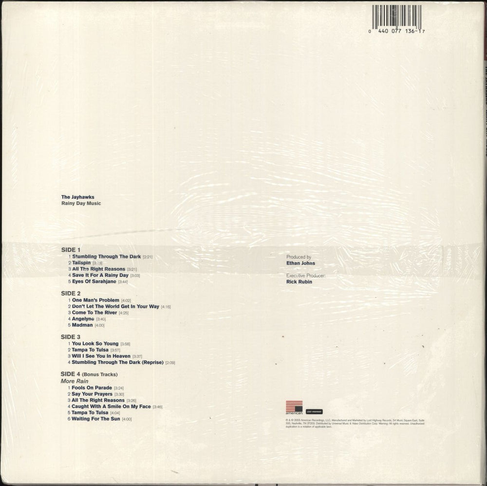 The Jayhawks Rainy Day Music US 2-LP vinyl record set (Double LP Album) 044007713617