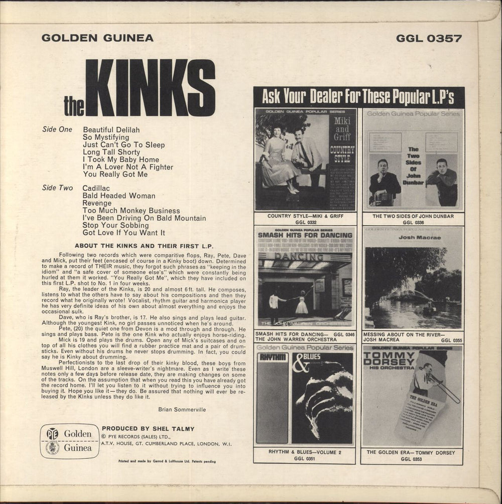 The Kinks Kinks UK vinyl LP album (LP record)