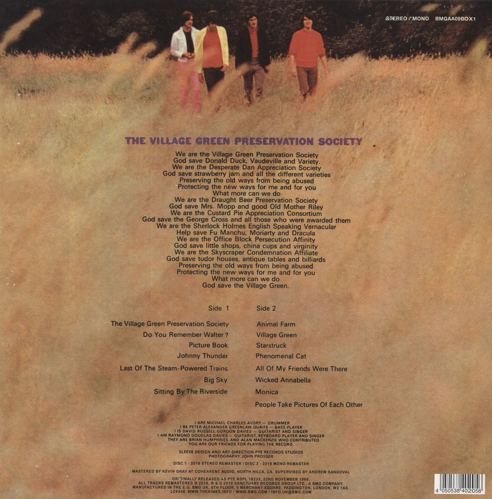 The Kinks The Kinks Are The Village Green Preservation Society - 180gm UK 2-LP vinyl record set (Double LP Album) 4050538402056