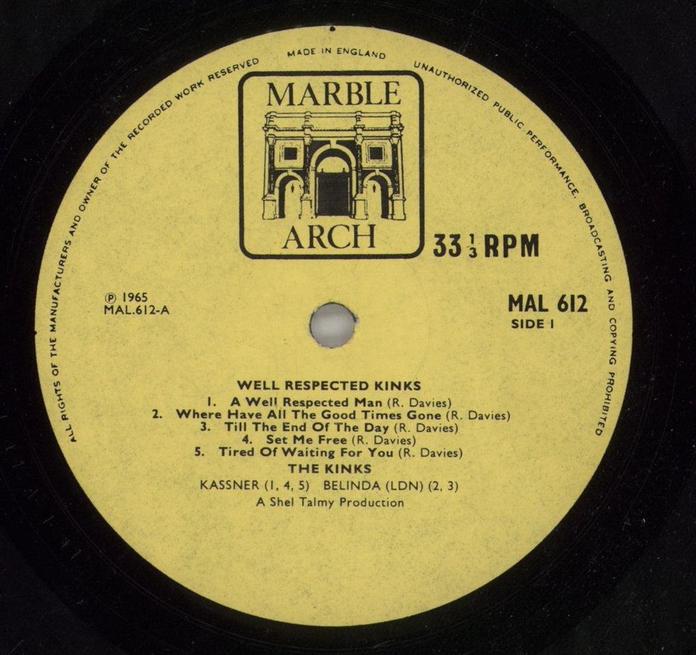 The Kinks Well Respected Kinks UK vinyl LP album (LP record) KINLPWE66575