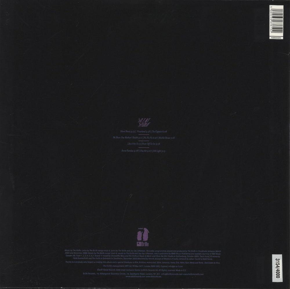 The Knife Silent Shout - Violet Vinyl UK 2-LP vinyl record set (Double LP Album) 5060236636102