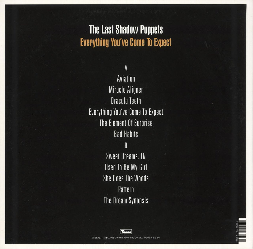 The Last Shadow Puppets Everything You've Come To Expect - 180gm - EX UK vinyl LP album (LP record) 887828037117