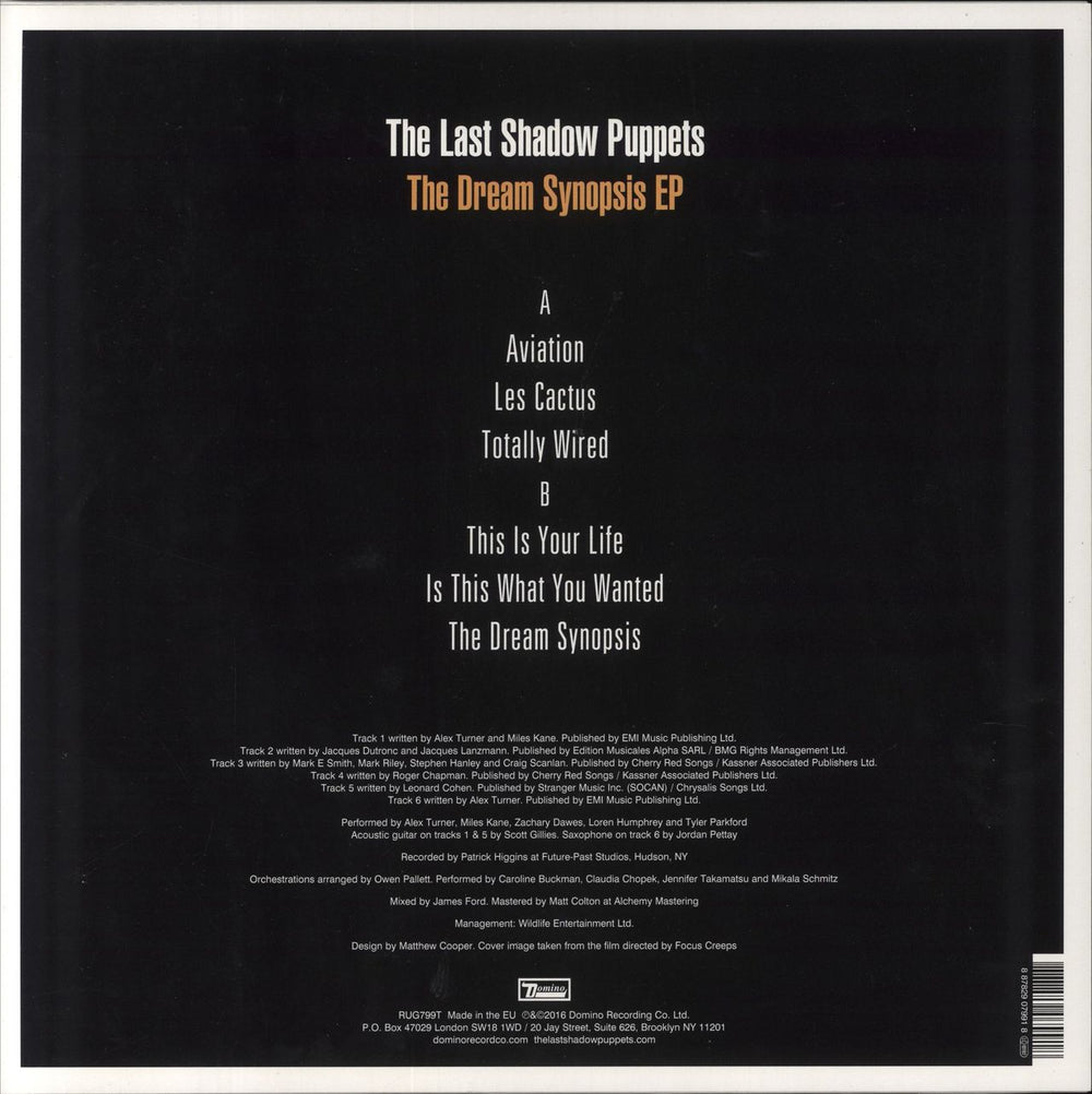 The Last Shadow Puppets The Dream Synopsis EP - Red Vinyl 180gm UK 12" vinyl single (12 inch record / Maxi-single) 887829079918