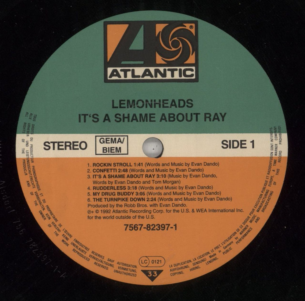 The Lemonheads It's A Shame About Ray German vinyl LP album (LP record) LEMLPIT868767