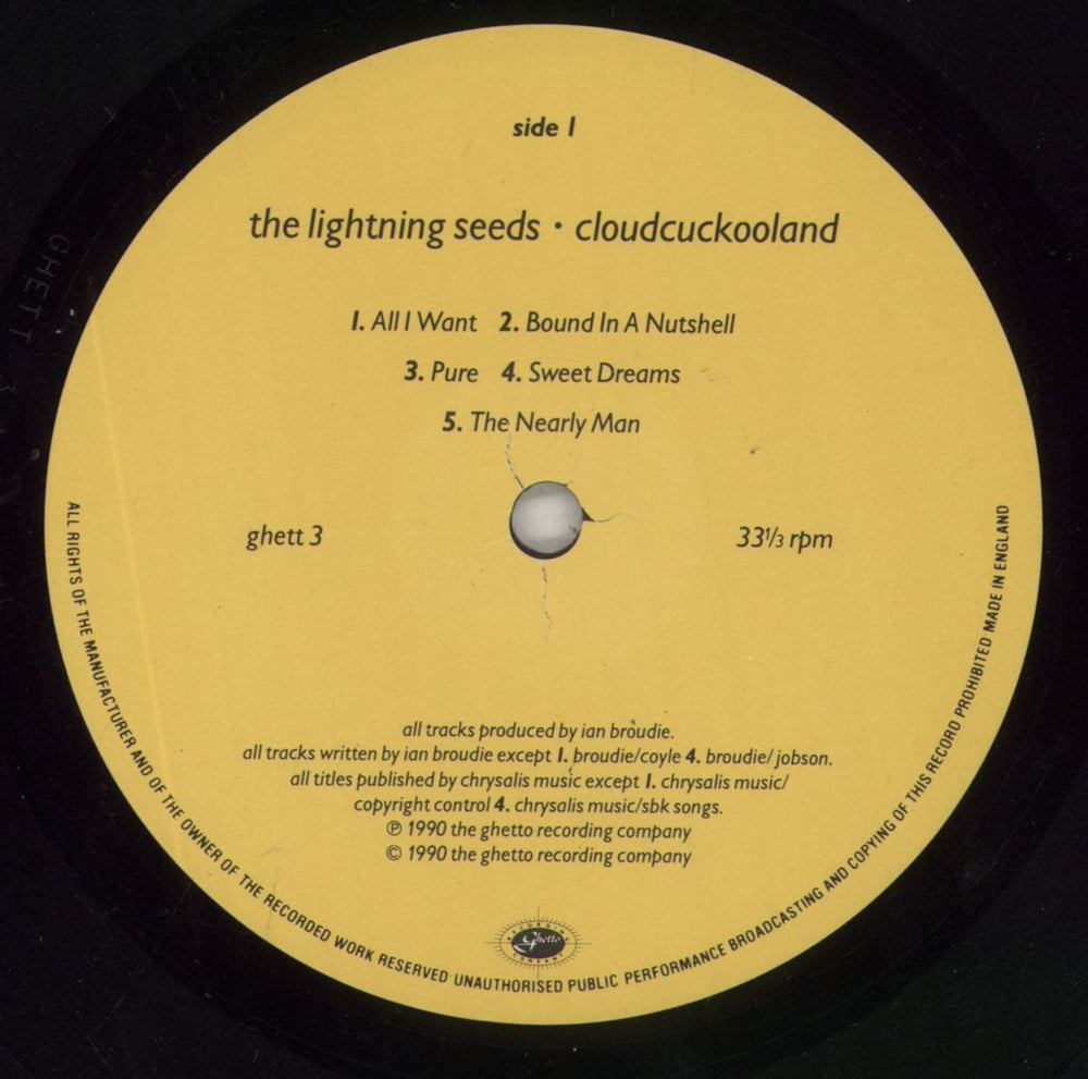 The Lightning Seeds Cloudcuckooland UK vinyl LP album (LP record) SEELPCL372282