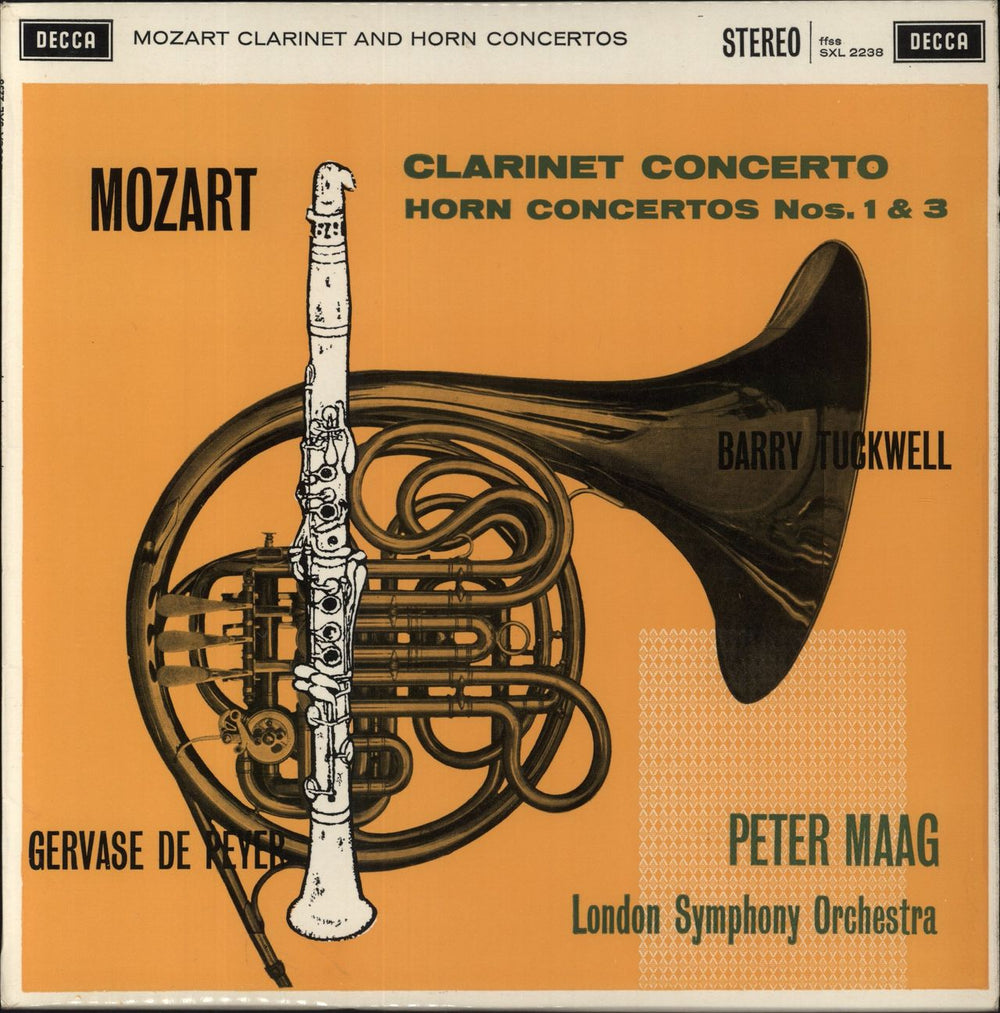 The London Symphony Orchestra Mozart: Clarinet Concerto / Horn Concerto Nos. 1 & 3 UK vinyl LP album (LP record) SXL2238