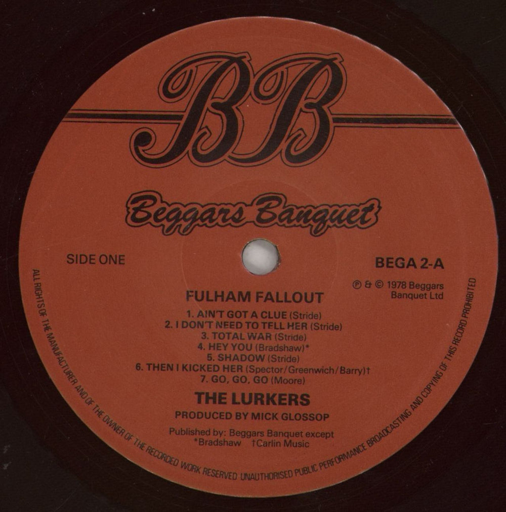 The Lurkers Fulham Fallout - Stickered UK vinyl LP album (LP record) LRKLPFU860222