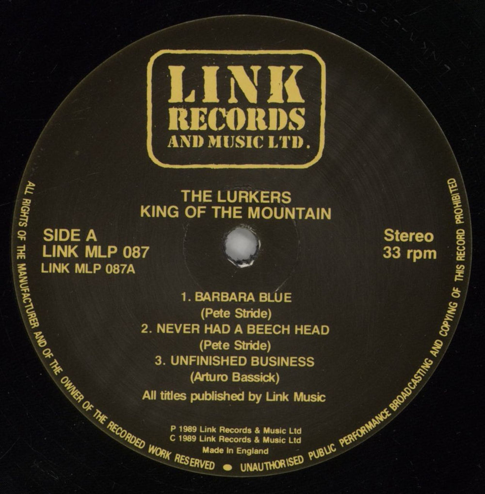 The Lurkers King Of The Mountain UK vinyl LP album (LP record) LRKLPKI859919
