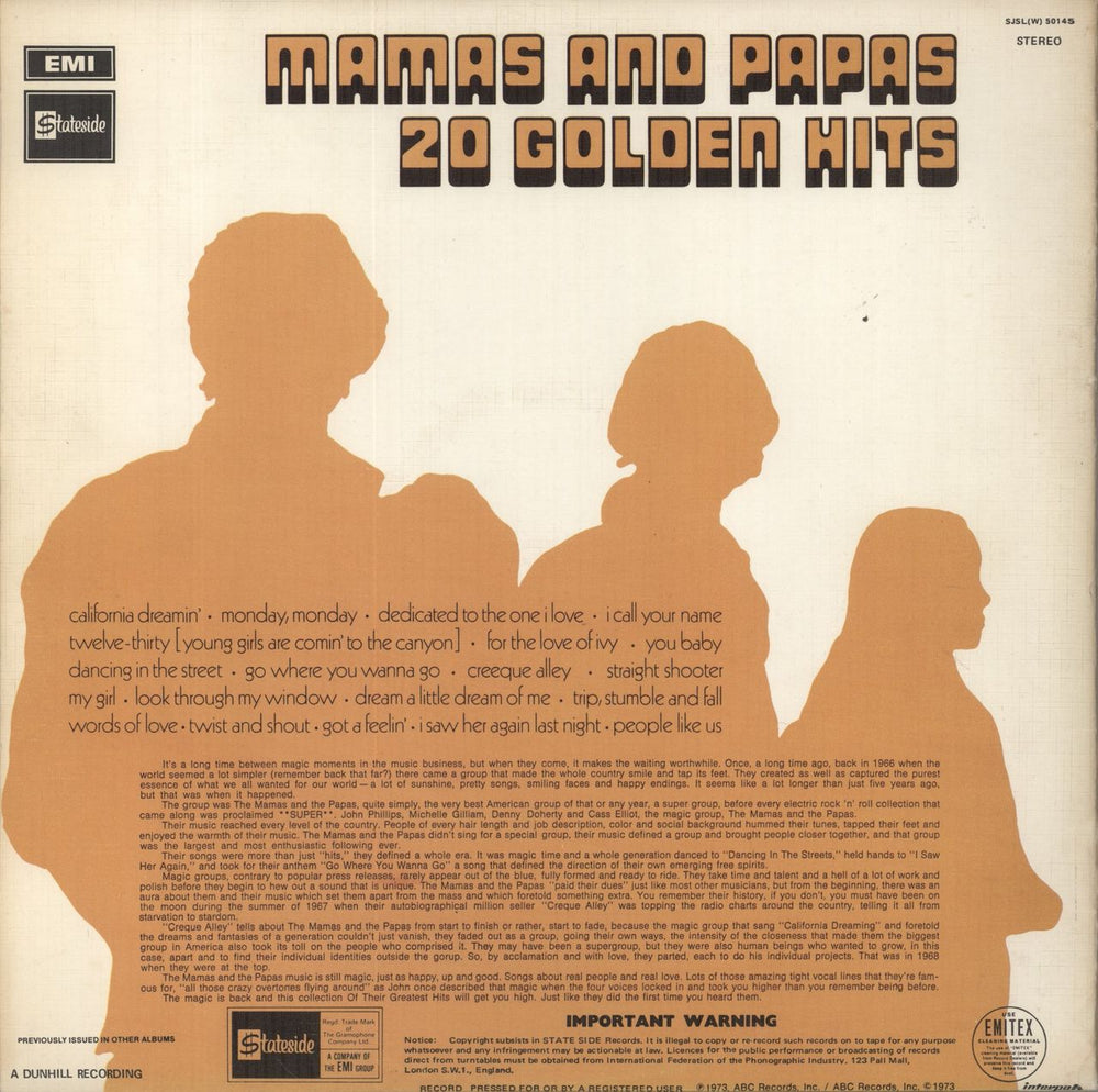 The Mama's And The Papa's 20 Golden Hits South African 2-LP vinyl record set (Double LP Album) M&P2LGO855724