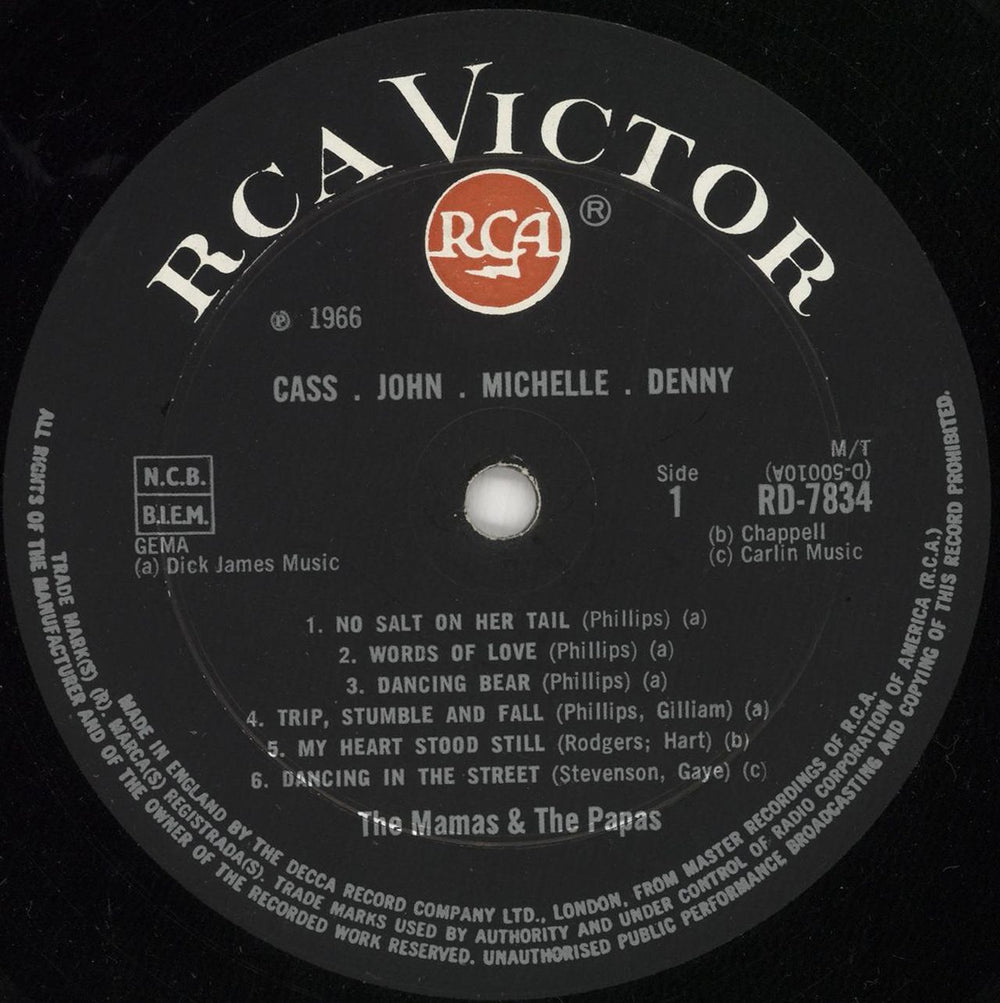 The Mama's And The Papa's Cass, John, Michelle, Dennie - Red Spot UK vinyl LP album (LP record) M&PLPCA543985