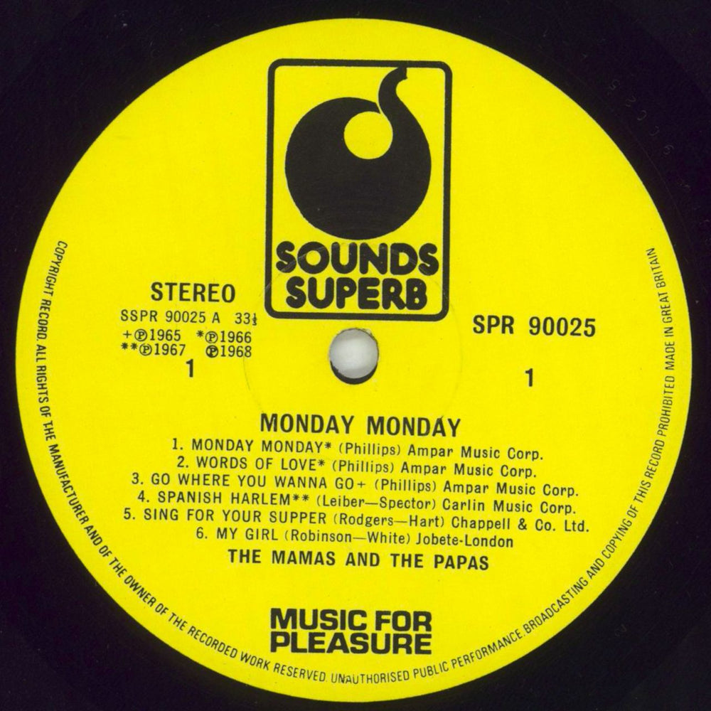 The Mama's And The Papa's Monday Monday: Best Of The Mama & The Papas UK vinyl LP album (LP record) M&PLPMO849124