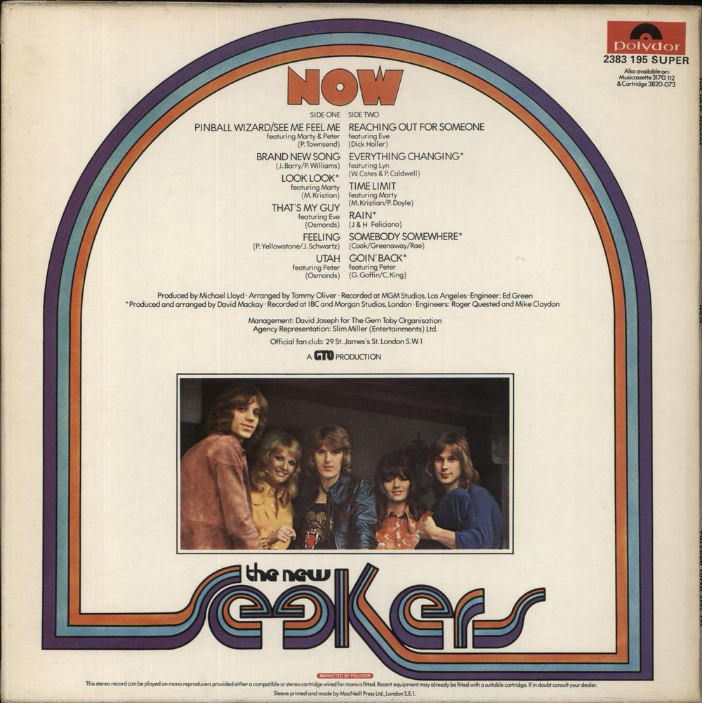 The New Seekers Now - Hype Stickered Sleeve UK vinyl LP album (LP record)