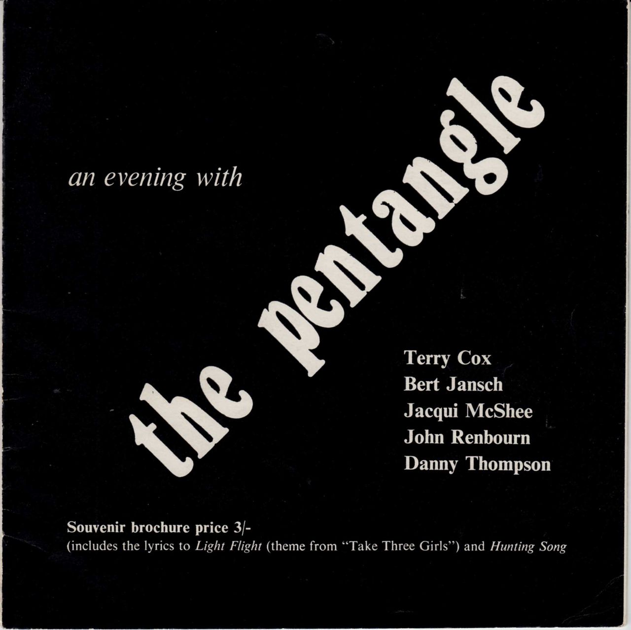 The Pentangle An Evening with Pentangle UK tour programme CONCERT PROGRAMME