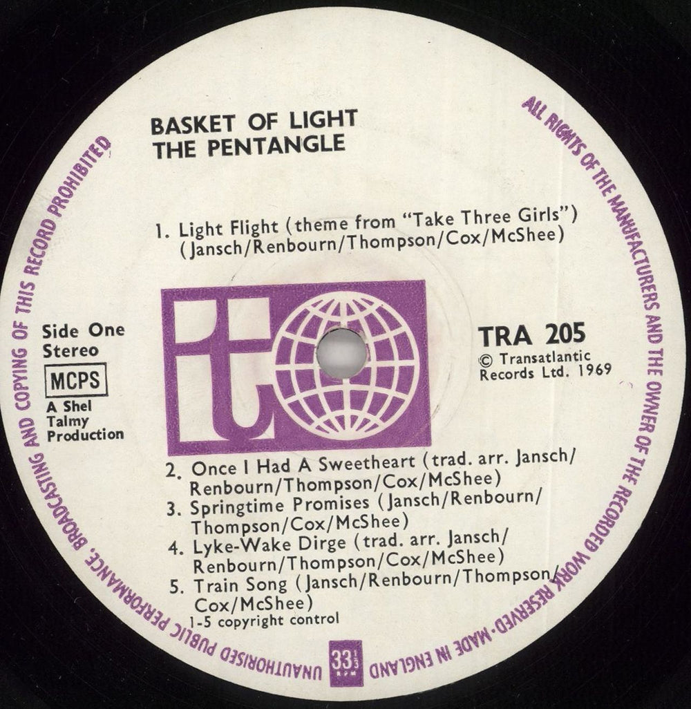 The Pentangle Basket Of Light - 1st - VG UK vinyl LP album (LP record) PNTLPBA724688