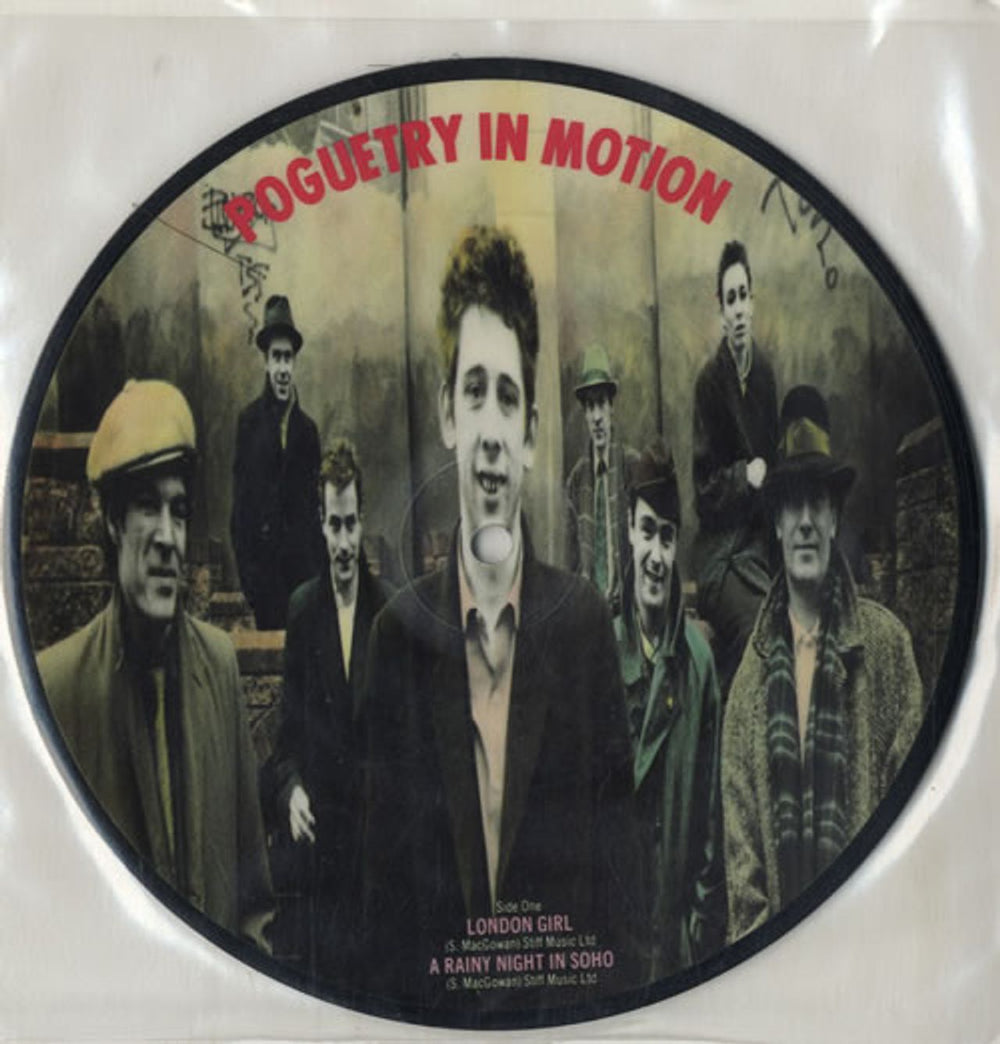The Pogues Poguetry In Motion UK 7" vinyl picture disc (7 inch picture disc single) PBUY243