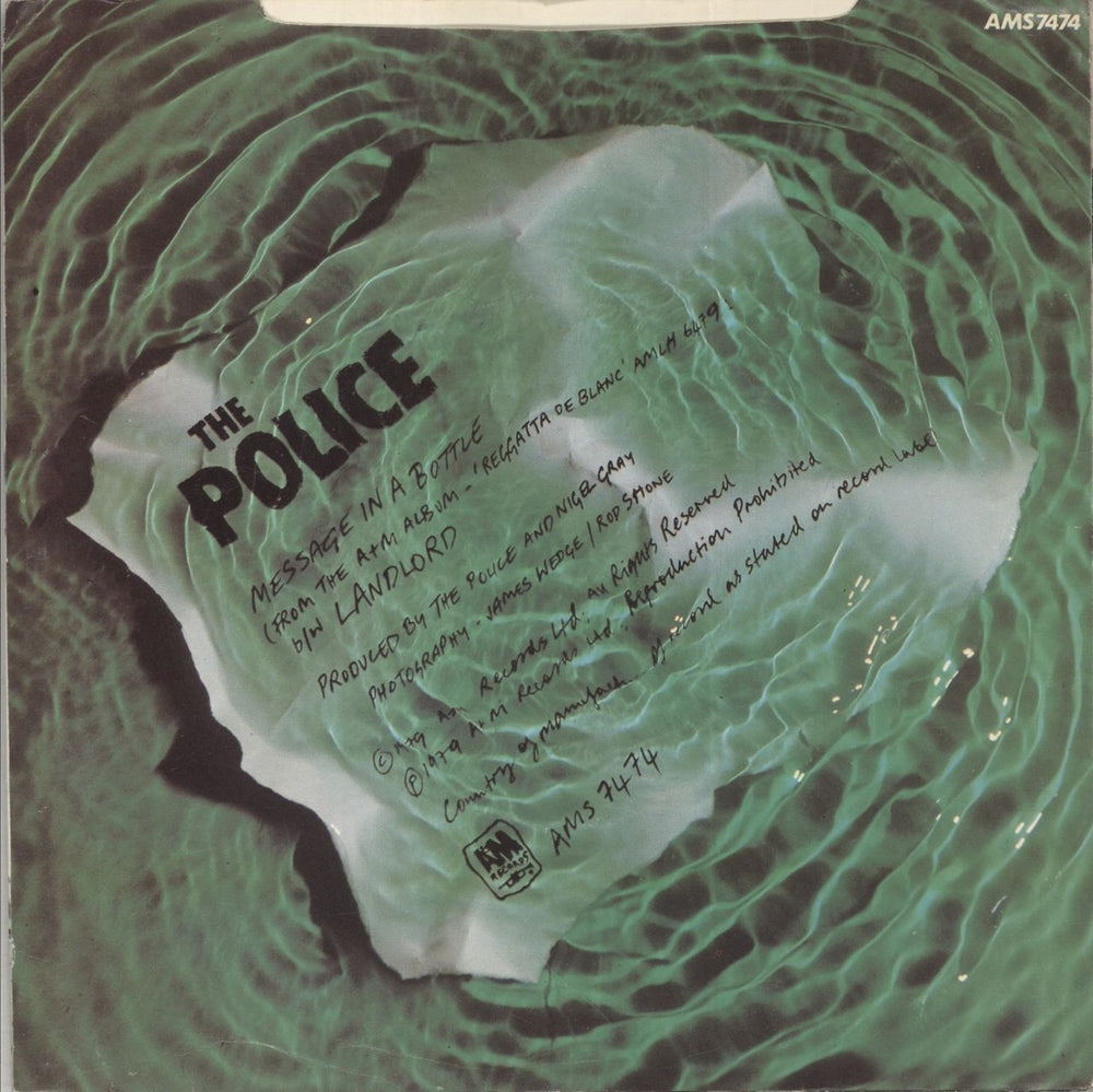 The Police Message In A Bottle - Green Vinyl + P/S UK 7" vinyl single (7 inch record / 45)