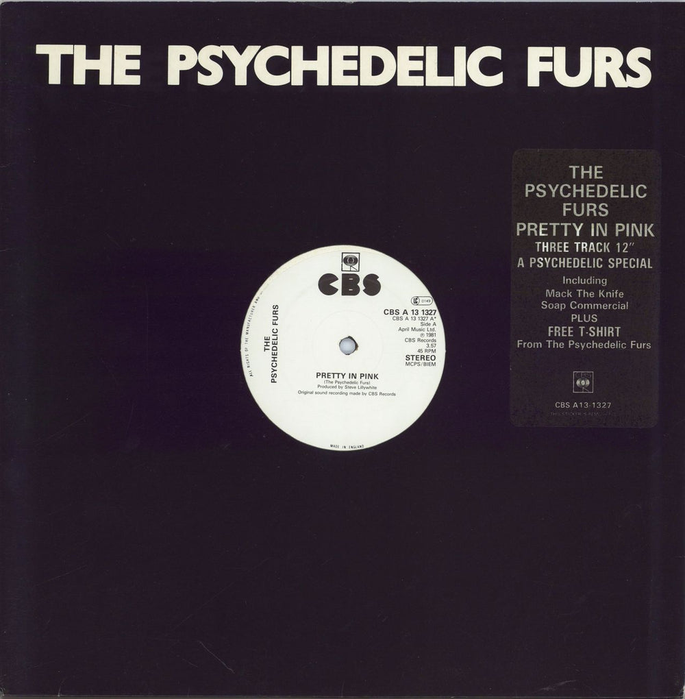 The Psychedelic Furs Pretty In Pink - Stickered sleeve UK 12" vinyl single (12 inch record / Maxi-single) CBSA131327