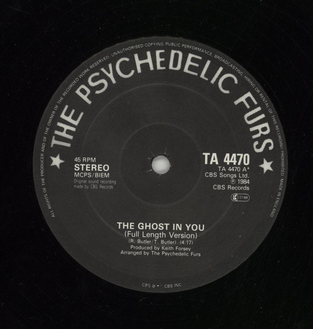 The Psychedelic Furs The Ghost In You UK 12" vinyl single (12 inch record / Maxi-single) FUR12TH129119