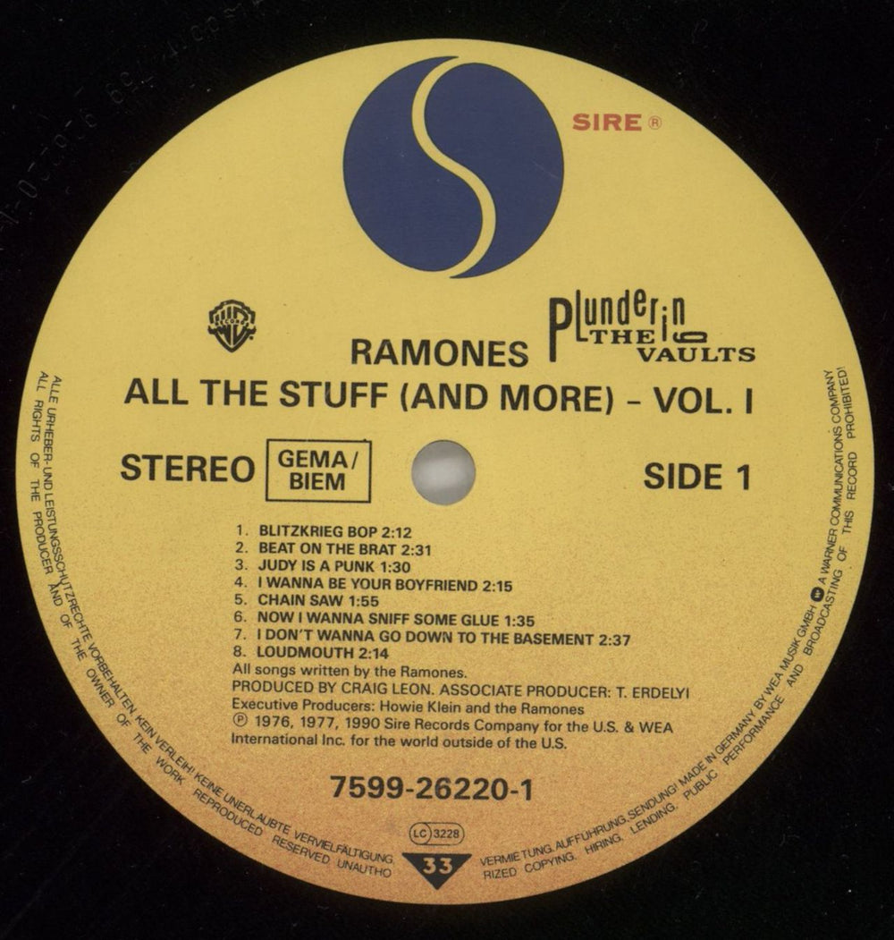 The Ramones All The Stuff (And More) Volume 1 German 2-LP vinyl record set (Double LP Album) RAM2LAL154980
