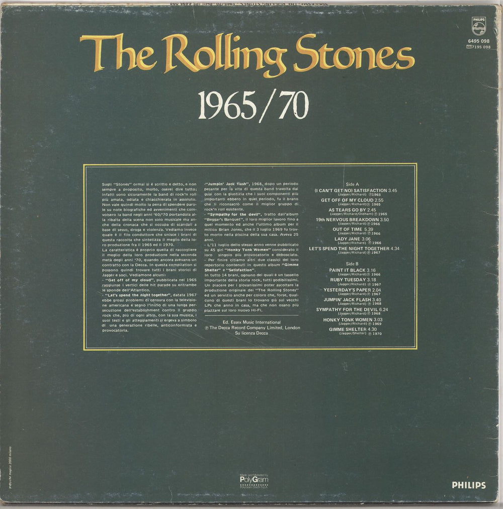 The Rolling Stones 1965/70 - Nineteen Sixty Five/Seventy - EX Italian vinyl LP album (LP record)