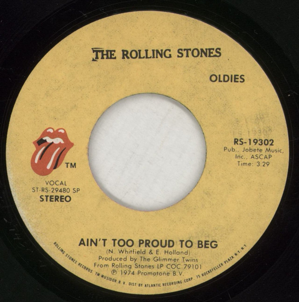 The Rolling Stones Ain't Too Proud To Beg - Oldies US 7" vinyl single (7 inch record / 45) RS-19302