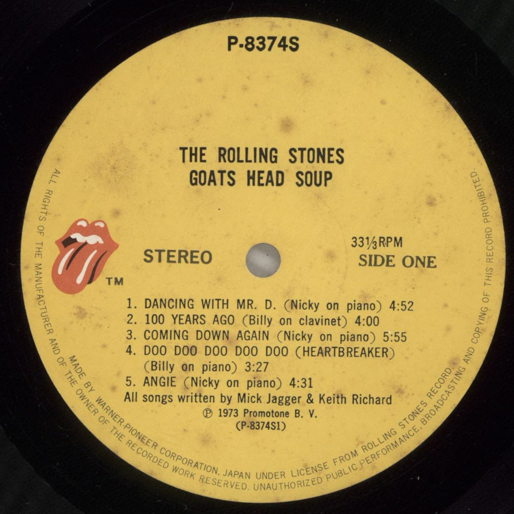 The Rolling Stones Goats Head Soup Japanese vinyl LP album (LP record) ROLLPGO880639