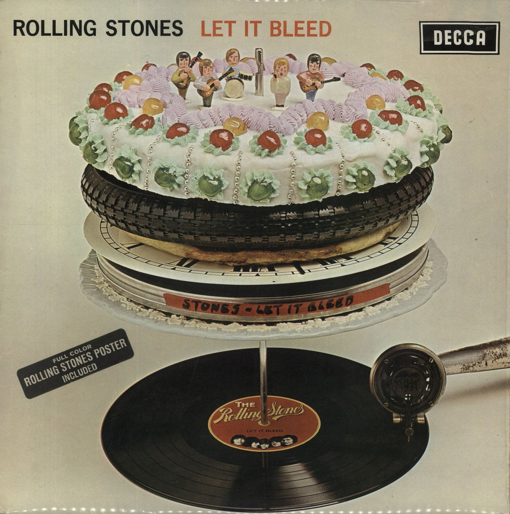 The Rolling Stones Let It Bleed - 1st - Stickered + Poster - EX UK vinyl LP album (LP record) SKL5025