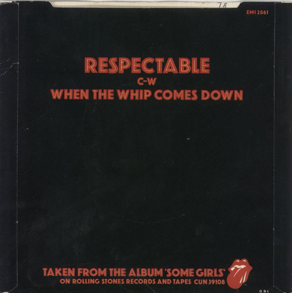 The Rolling Stones Respectable + Sleeve UK 7" vinyl single (7 inch record / 45)