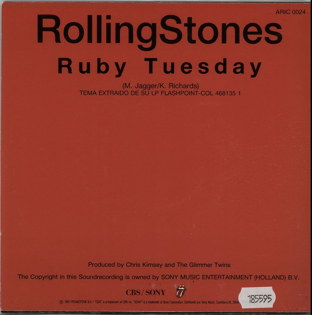 The Rolling Stones Ruby Tuesday Spanish Promo 7" vinyl single (7 inch record / 45) ROL07RU127815