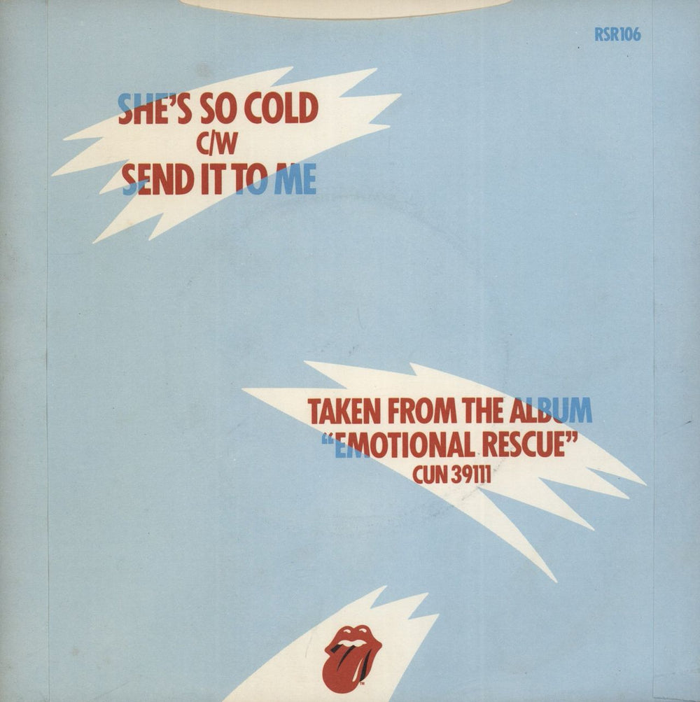 The Rolling Stones She's So Cold - 4pr + Sleeve UK 7" vinyl single (7 inch record / 45)