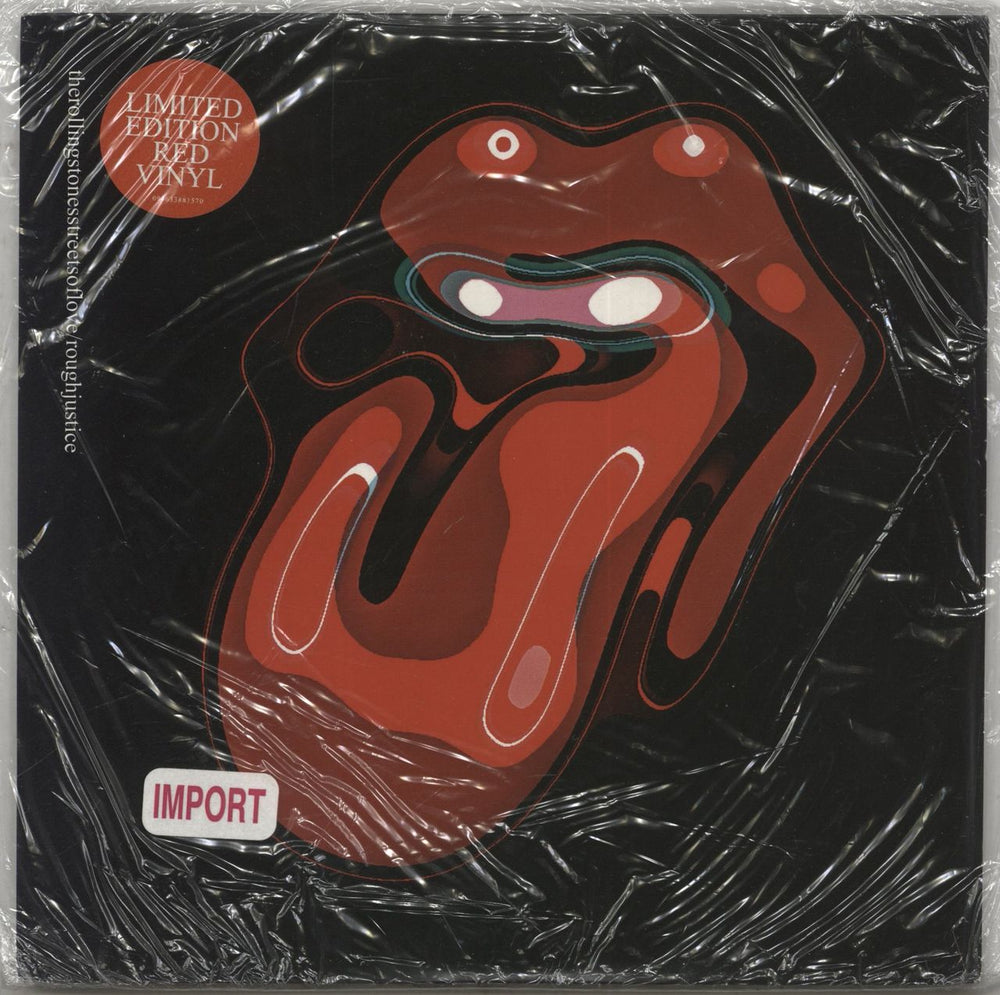 The Rolling Stones Streets Of Love / Rough Justice - Red Vinyl - Sealed Import UK 7" vinyl single (7 inch record / 45) VS1905