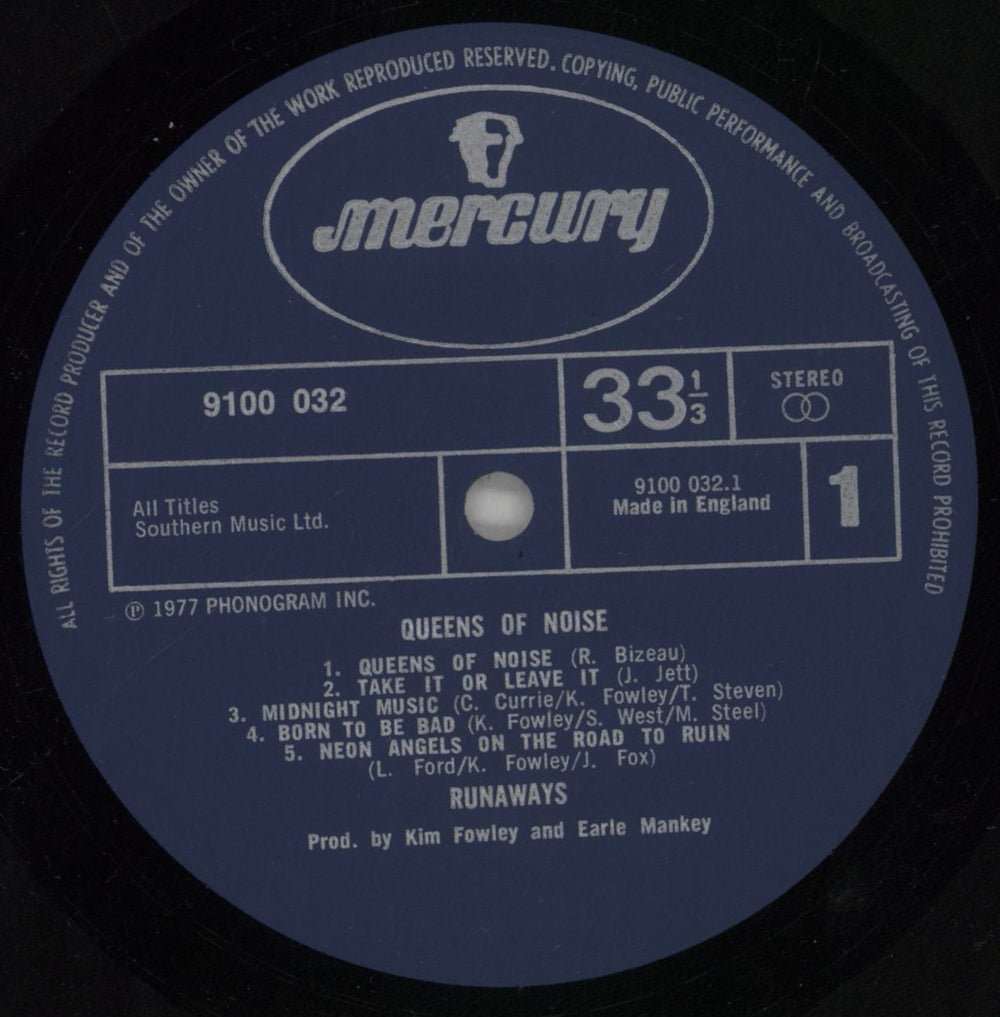 The Runaways Queens Of Noise UK vinyl LP album (LP record) RWSLPQU558474