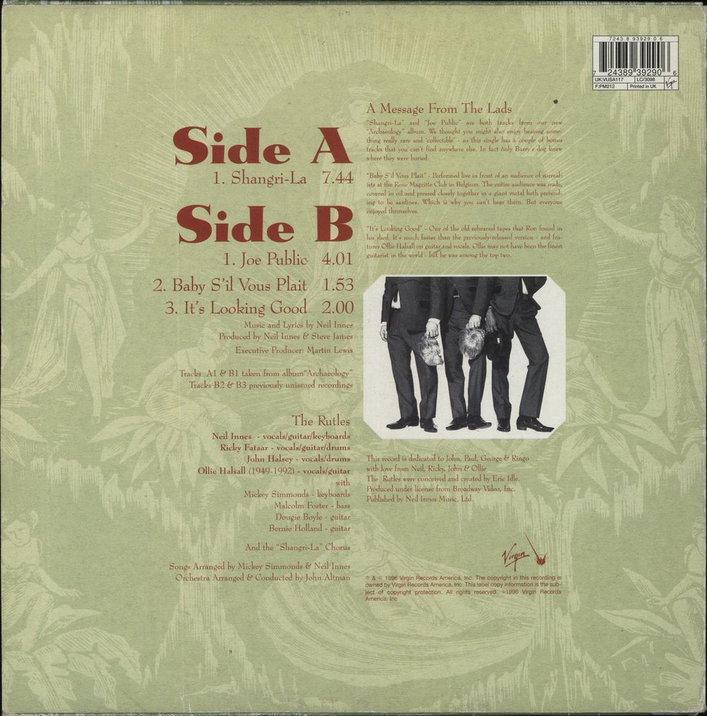 The Rutles Shangri-la UK 10" vinyl single (10 inch record) 724389392906