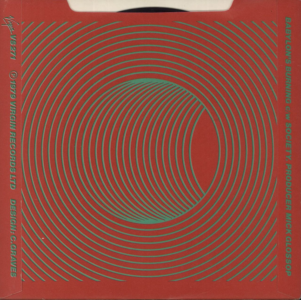 The Ruts Babylon's Burning UK 7" vinyl single (7 inch record / 45)