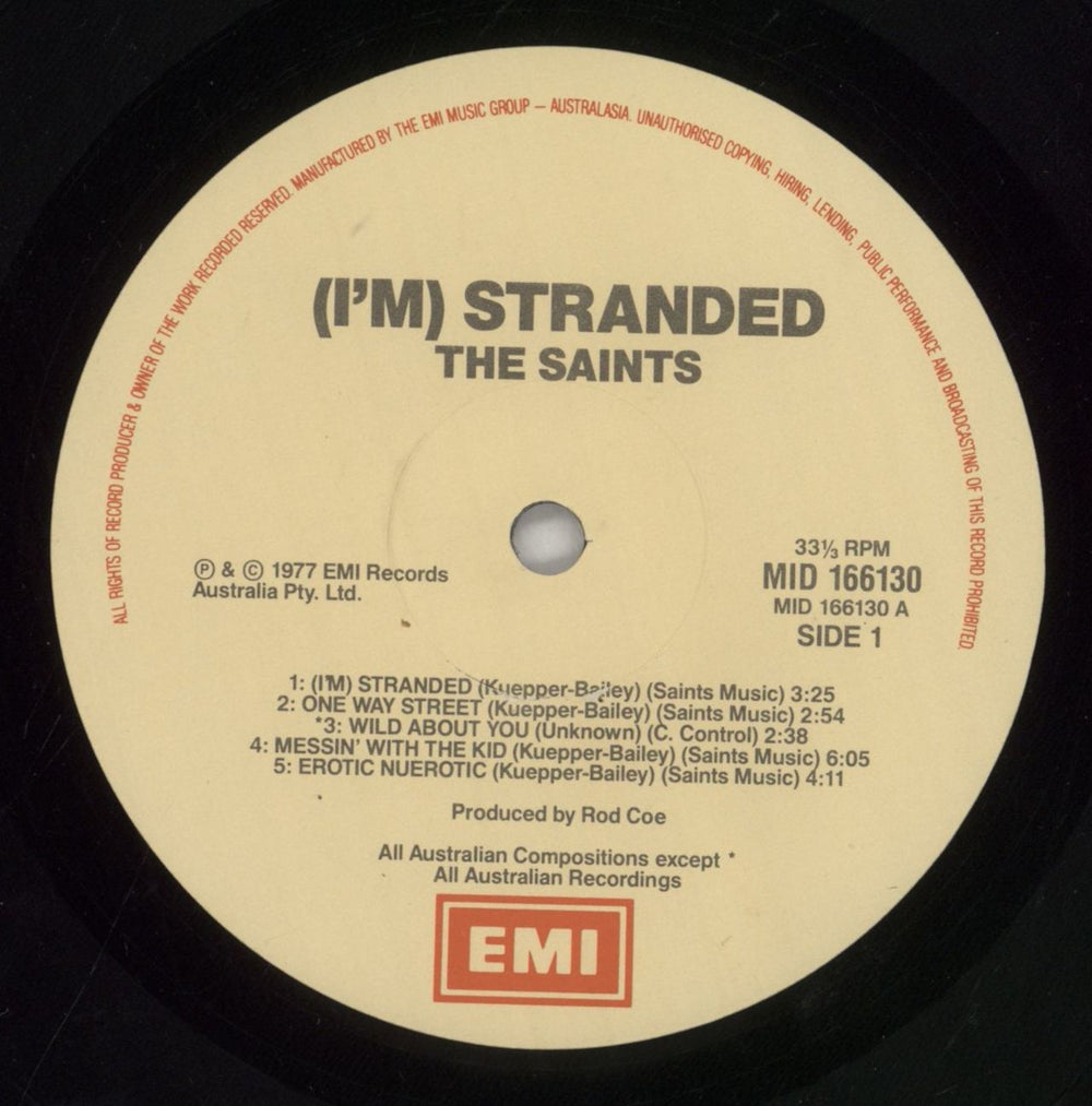 The Saints [I'm] Stranded Australian vinyl LP album (LP record) IASLPIM860121