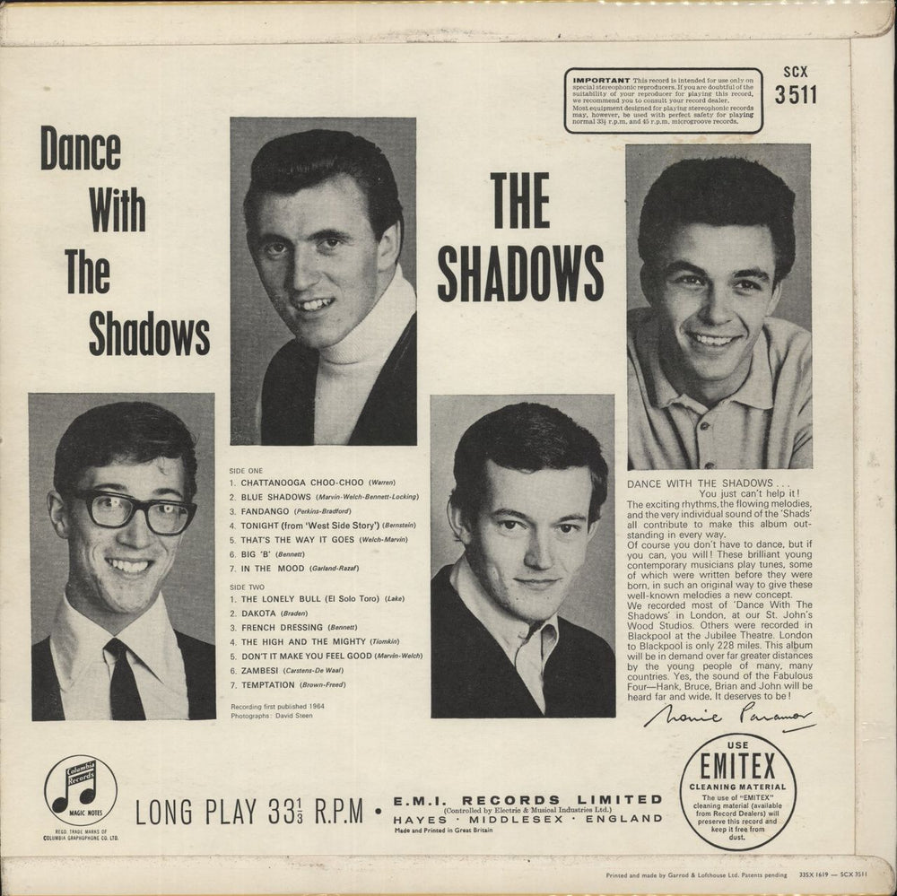 The Shadows Dance With The Shadows - 1st - EX UK vinyl LP album (LP record)
