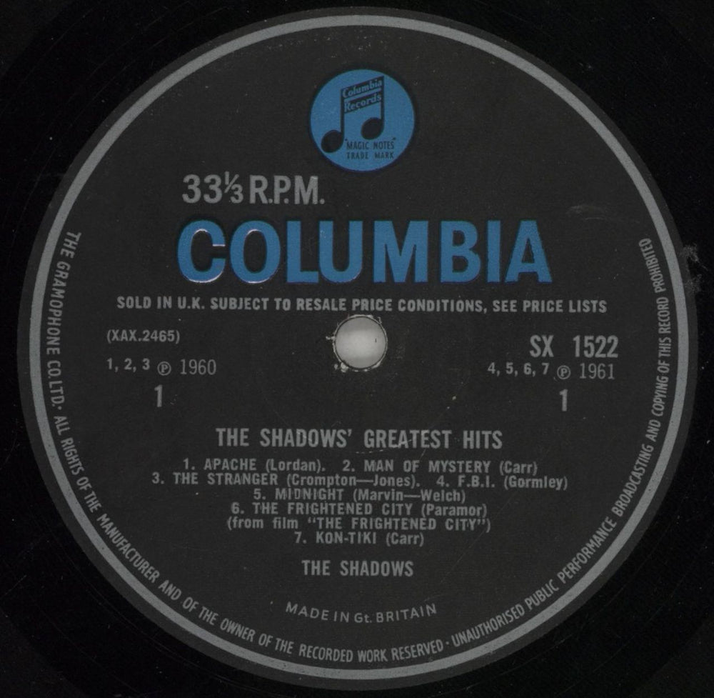 The Shadows The Shadows' Greatest Hits - 2nd UK vinyl LP album (LP record) SHDLPTH62429